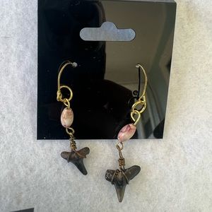 Handmade shark tooth earrings